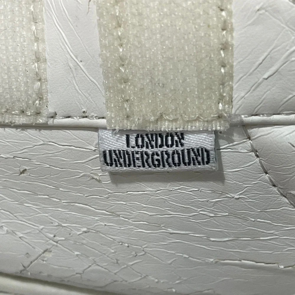 London Underground White Platform Sneakers Triple Strap Shoes Womens 7M